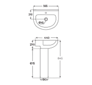 lavabo pedestal plano